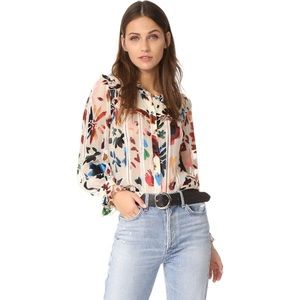 Alice + Olivia Malinda Blouse in Prisma Floral Burnout